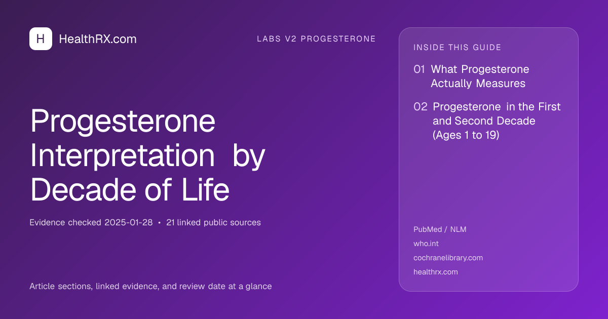 Evidence overview for Progesterone Interpretation by Decade of Life