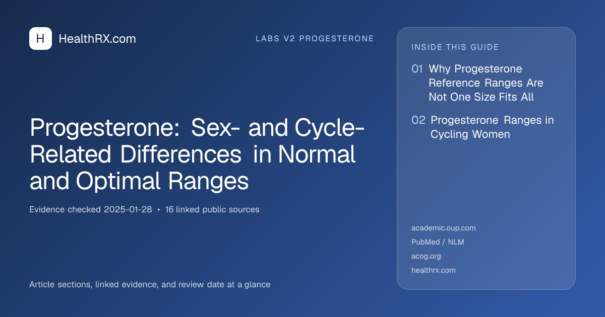 Evidence overview for Progesterone: Sex- and Cycle-Related Differences in Normal and Optimal Ranges