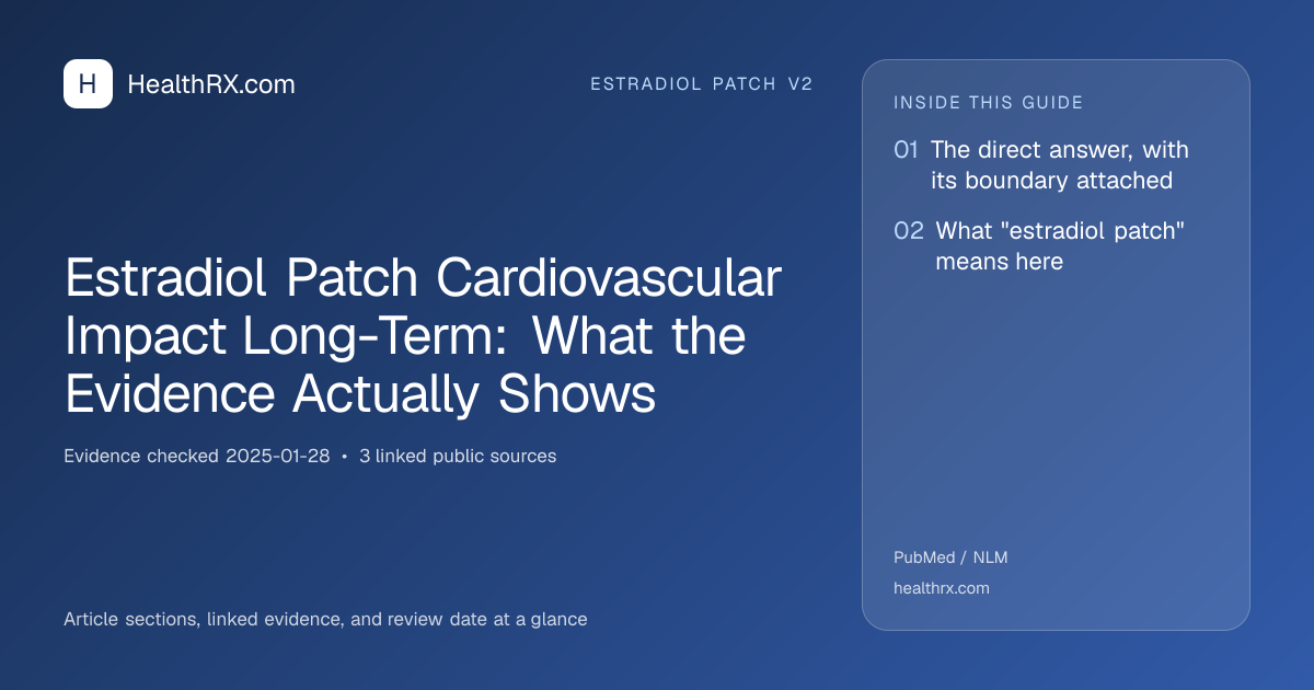 Evidence overview for Estradiol Patch Cardiovascular Impact Long-Term: What the Evidence Actually Shows