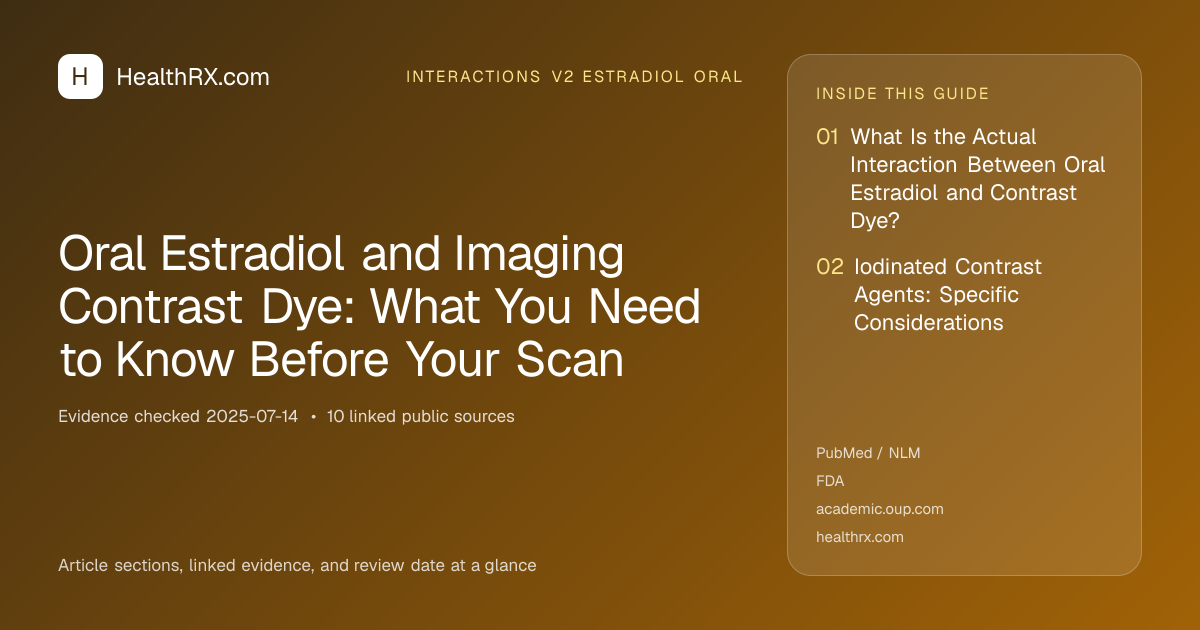 Evidence overview for Oral Estradiol and Imaging Contrast Dye: What You Need to Know Before Your Scan