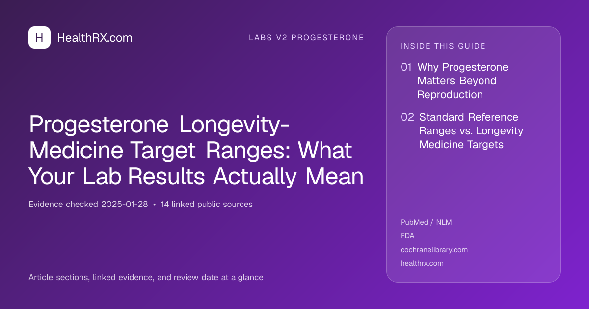 Evidence overview for Progesterone Longevity-Medicine Target Ranges: What Your Lab Results Actually Mean