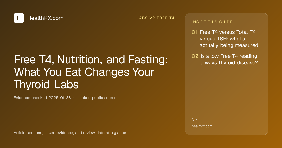 Evidence overview for Free T4, Nutrition, and Fasting: What You Eat Changes Your Thyroid Labs
