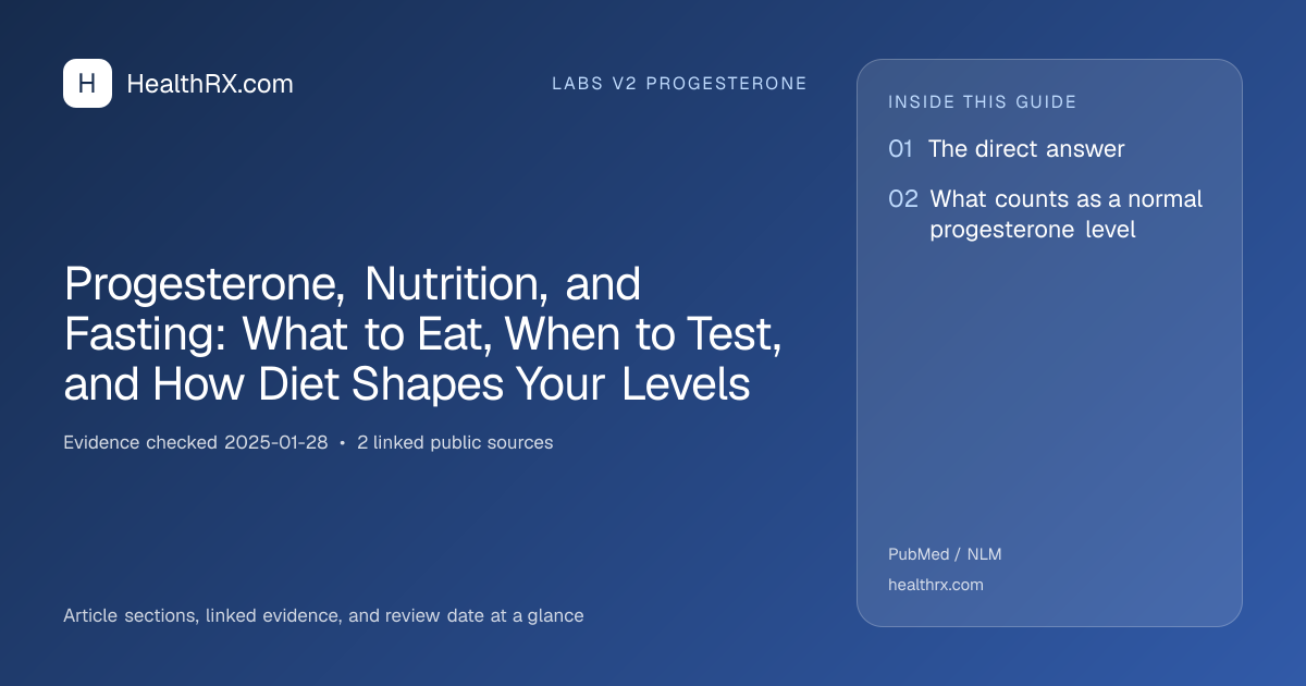 Evidence overview for Progesterone, Nutrition, and Fasting: What to Eat, When to Test, and How Diet Shapes Your Levels