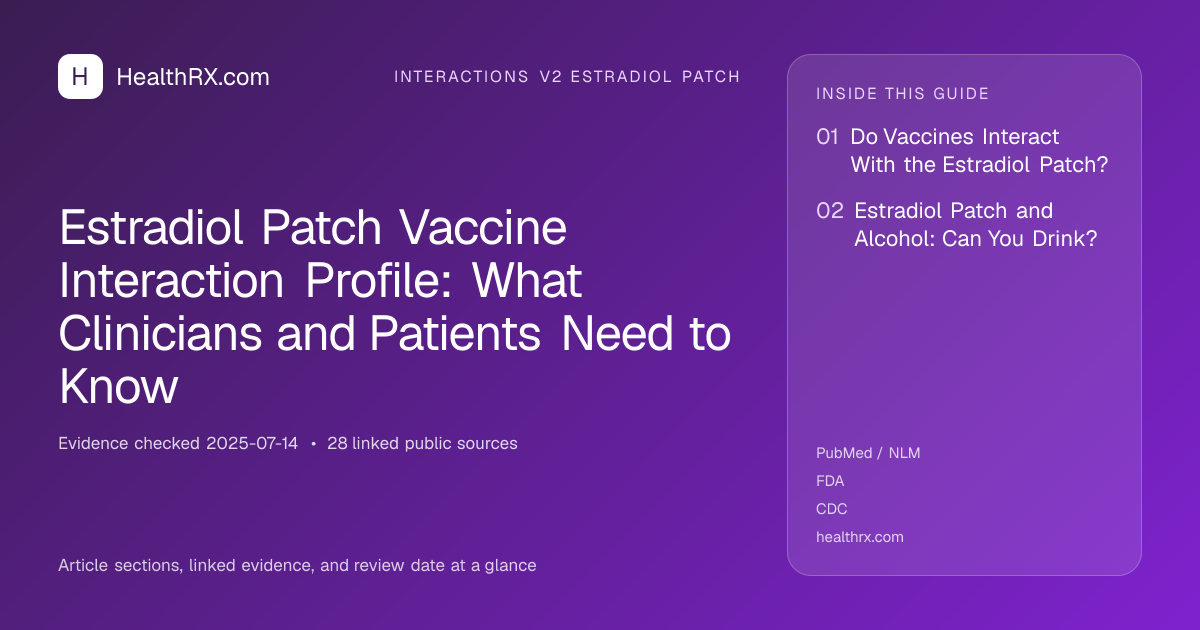 Evidence overview for Estradiol Patch Vaccine Interaction Profile: What Clinicians and Patients Need to Know
