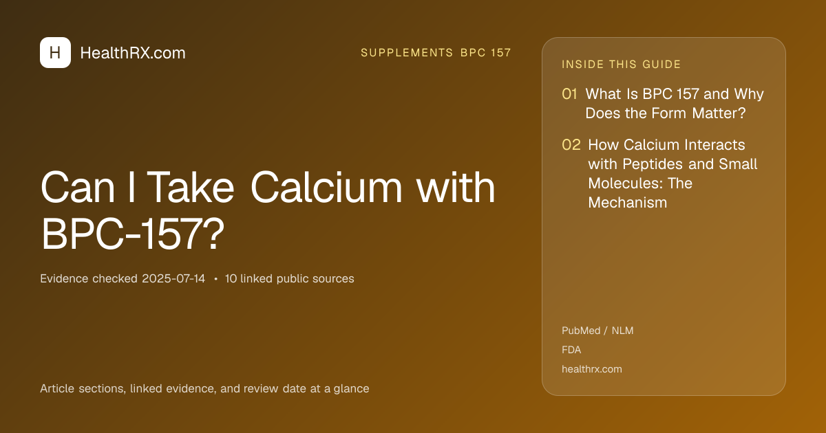 Evidence overview for Can I Take Calcium with BPC-157?