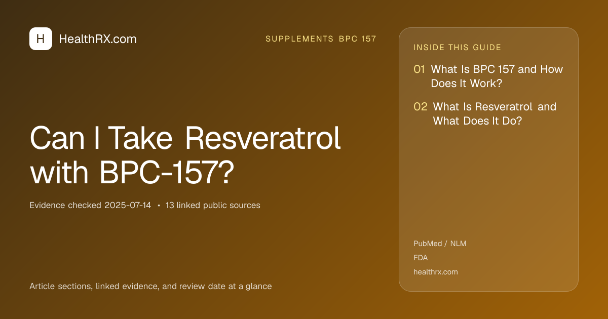 Evidence overview for Can I Take Resveratrol with BPC-157?