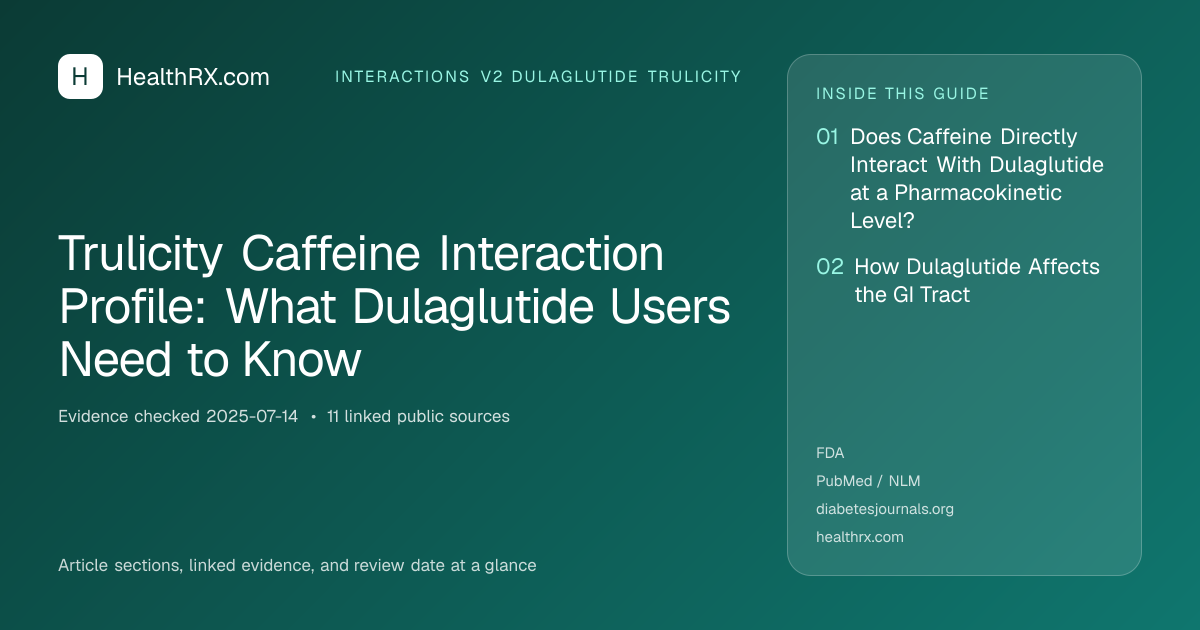 Evidence overview for Trulicity Caffeine Interaction Profile: What Dulaglutide Users Need to Know