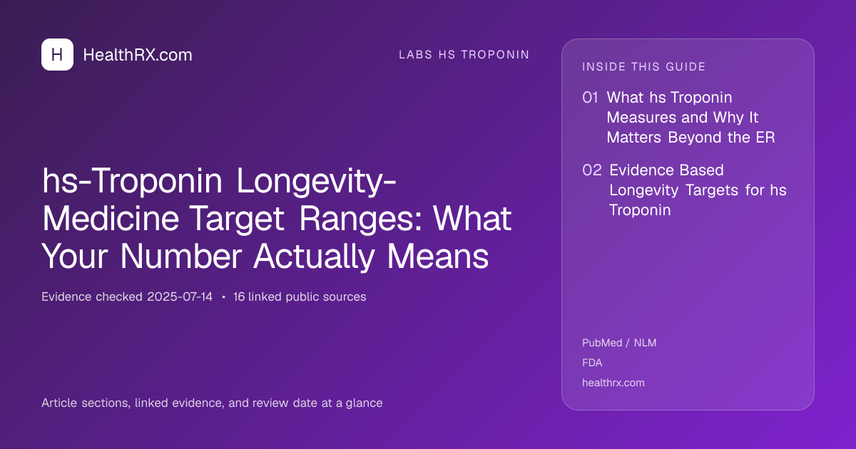 Evidence overview for hs-Troponin Longevity-Medicine Target Ranges: What Your Number Actually Means