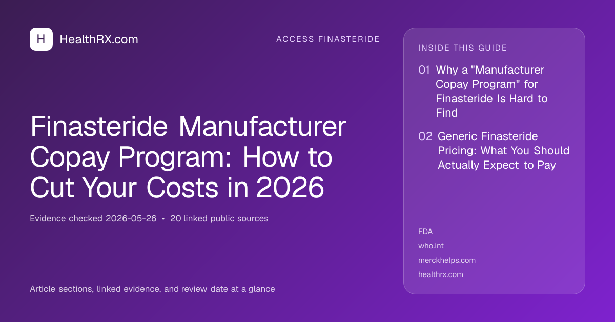 Evidence overview for Finasteride Manufacturer Copay Program: How to Cut Your Costs in 2026