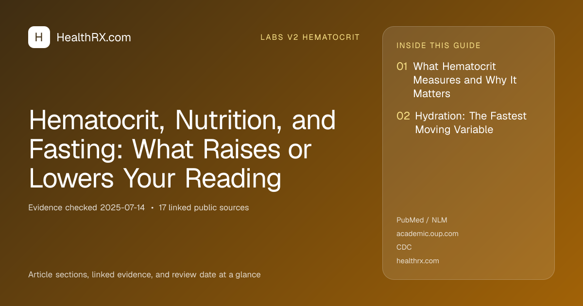 Evidence overview for Hematocrit, Nutrition, and Fasting: What Raises or Lowers Your Reading