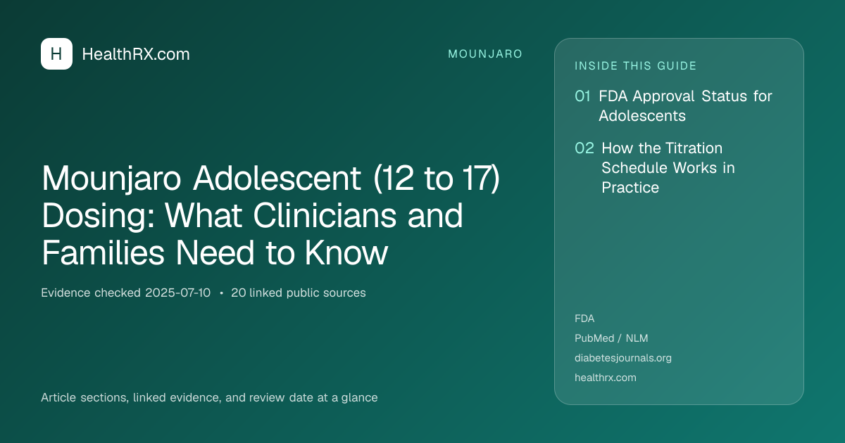Evidence overview for Mounjaro Adolescent (12 to 17) Dosing: What Clinicians and Families Need to Know