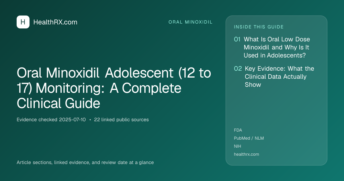 Evidence overview for Oral Minoxidil Adolescent (12 to 17) Monitoring: A Complete Clinical Guide