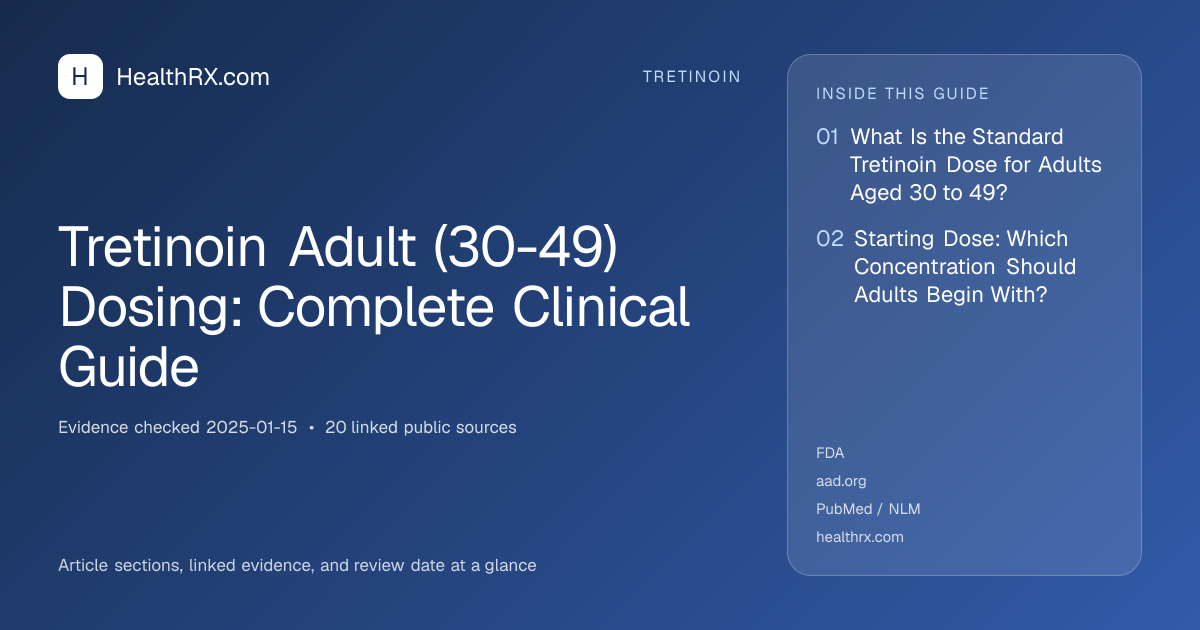 Evidence overview for tretinoin: Tretinoin Adult (30-49) Dosing: Complete Clinical Guide