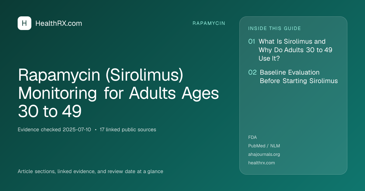 Evidence overview for Rapamycin (Sirolimus) Monitoring for Adults Ages 30 to 49