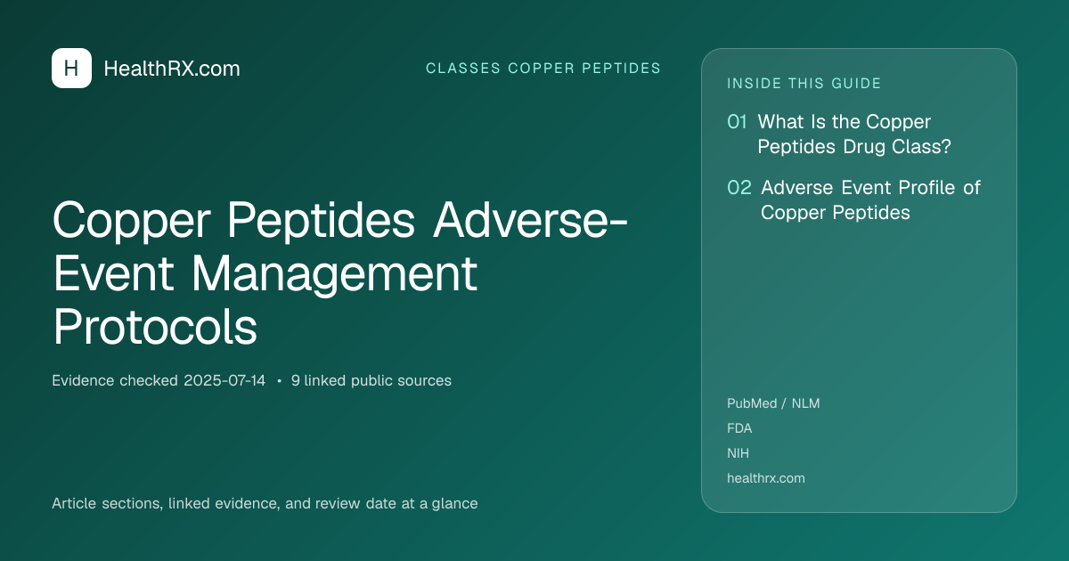 Evidence overview for Copper Peptides Adverse-Event Management Protocols