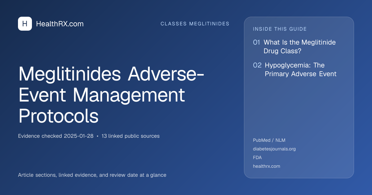 Evidence overview for Meglitinides Adverse-Event Management Protocols