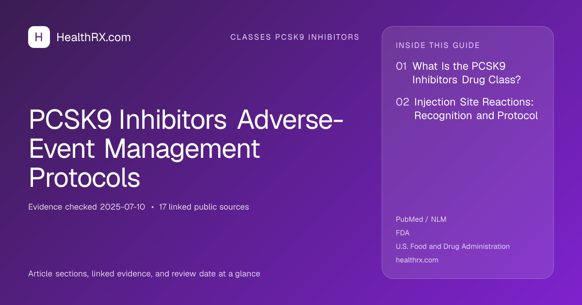 Evidence overview for PCSK9 Inhibitors Adverse-Event Management Protocols