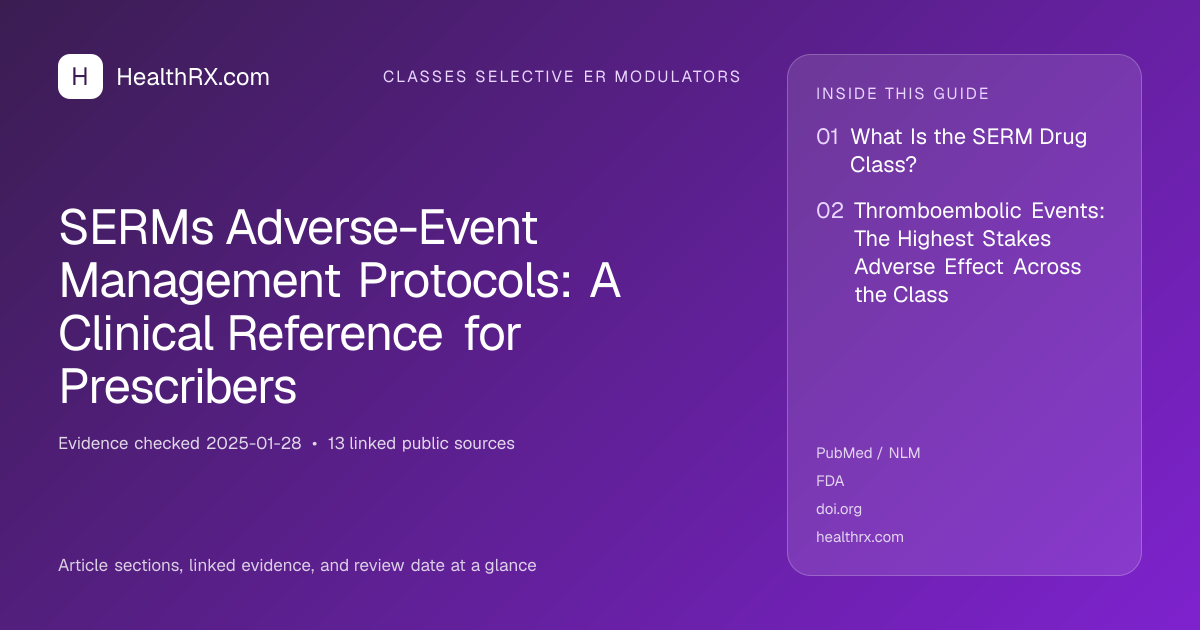 Evidence overview for SERMs Adverse-Event Management Protocols: A Clinical Reference for Prescribers