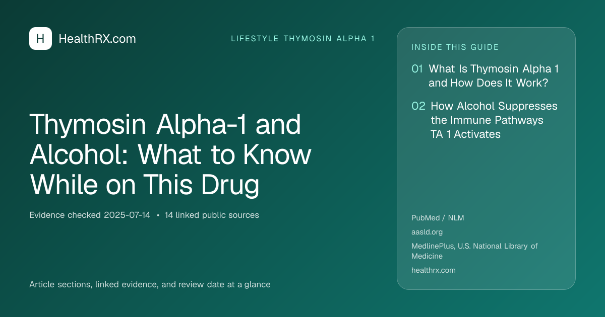 Evidence overview for Thymosin Alpha-1 and Alcohol: What to Know While on This Drug