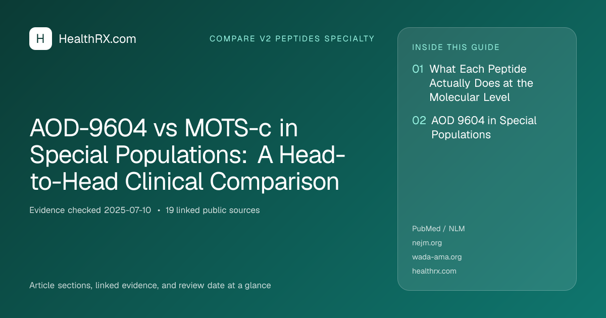 Evidence overview for AOD-9604 vs MOTS-c in Special Populations: A Head-to-Head Clinical Comparison