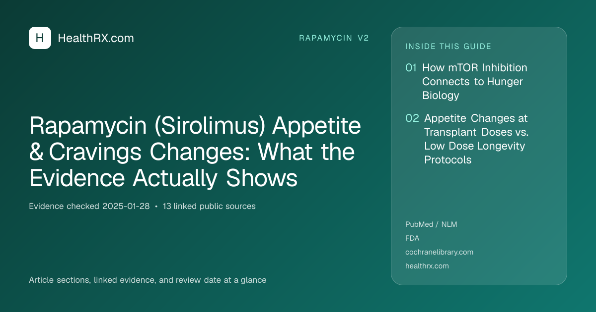 Evidence overview for rapamycin v2: Rapamycin (Sirolimus) Appetite & Cravings Changes: What the Evidence Actually Shows