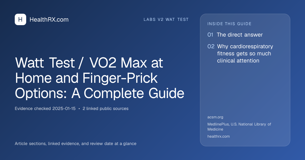 Evidence overview for Watt Test / VO2 Max at Home and Finger-Prick Options: A Complete Guide