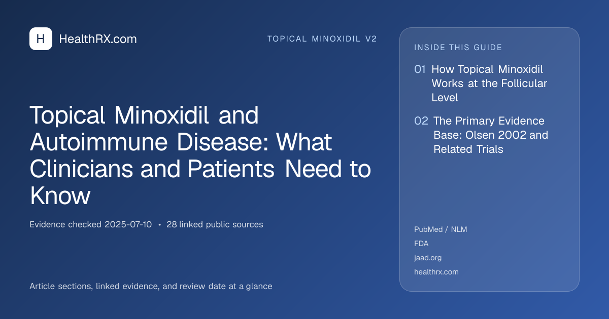 Evidence overview for topical minoxidil v2: Topical Minoxidil and Autoimmune Disease: What Clinicians and Patients Need to Know