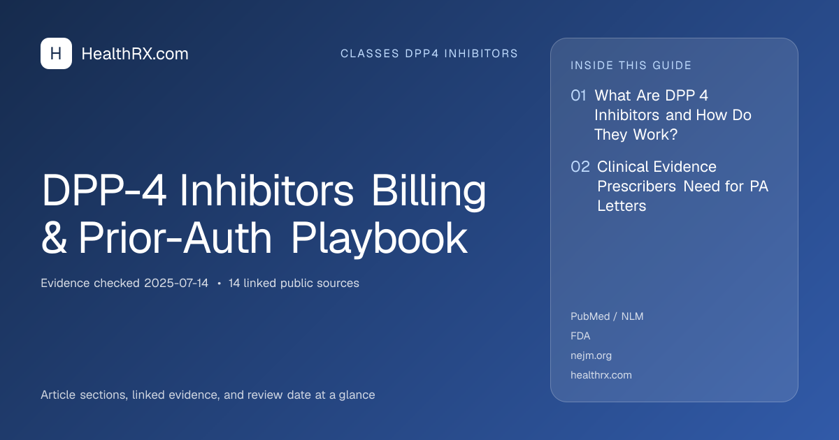 Evidence overview for classes dpp4 inhibitors: DPP-4 Inhibitors Billing & Prior-Auth Playbook