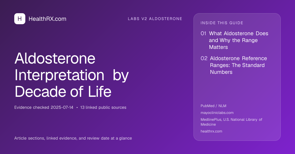 Evidence overview for Aldosterone Interpretation by Decade of Life