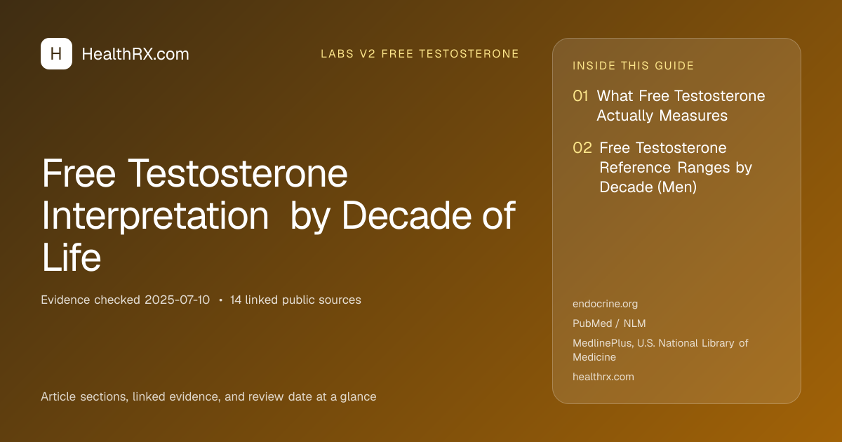Evidence overview for Free Testosterone Interpretation by Decade of Life