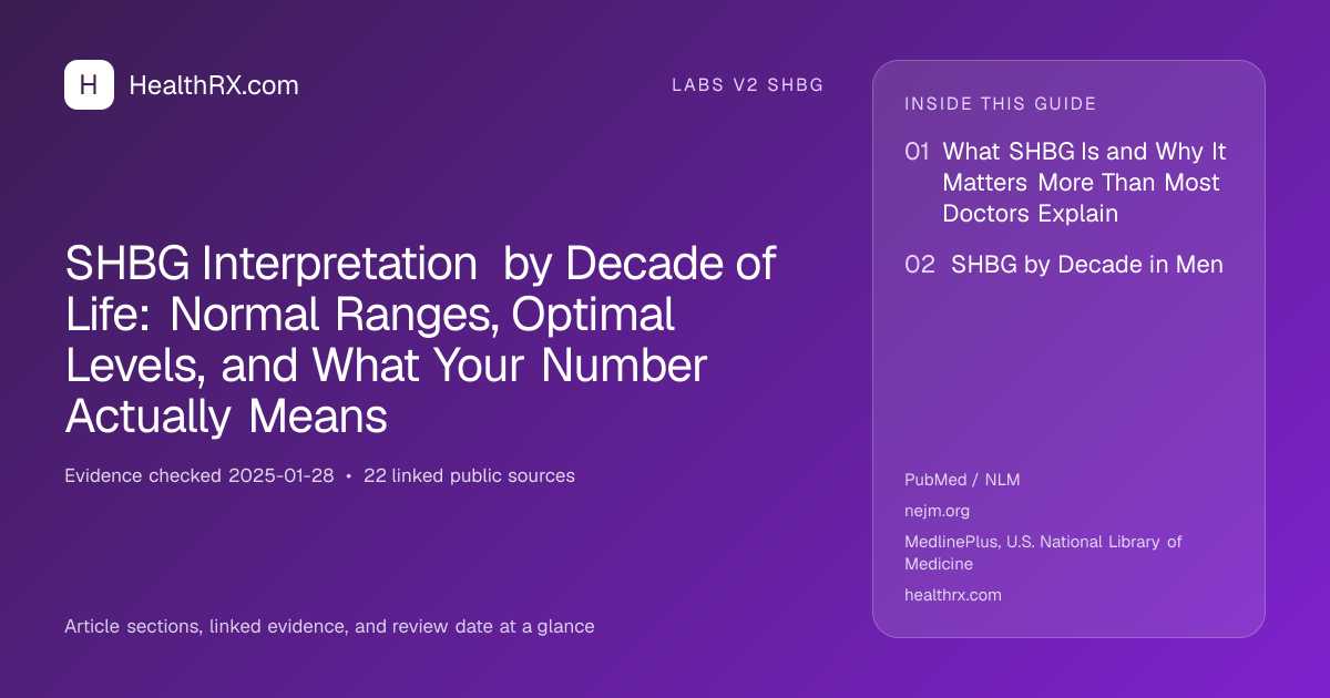 Evidence overview for SHBG Interpretation by Decade of Life: Normal Ranges, Optimal Levels, and What Your Number Actually Means