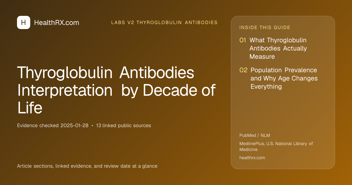 Evidence overview for Thyroglobulin Antibodies Interpretation by Decade of Life