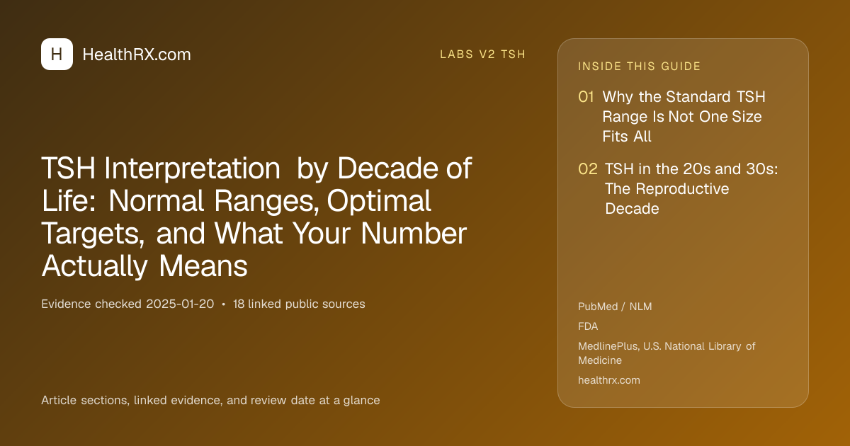 Evidence overview for TSH Interpretation by Decade of Life: Normal Ranges, Optimal Targets, and What Your Number Actually Means