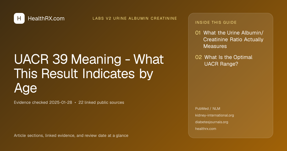 Evidence overview for UACR 39 Meaning - What This Result Indicates by Age