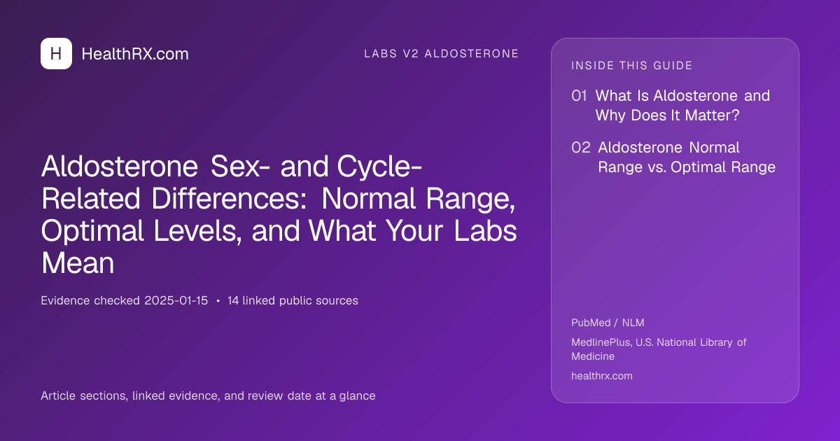 Evidence overview for Aldosterone Sex- and Cycle-Related Differences: Normal Range, Optimal Levels, and What Your Labs Mean