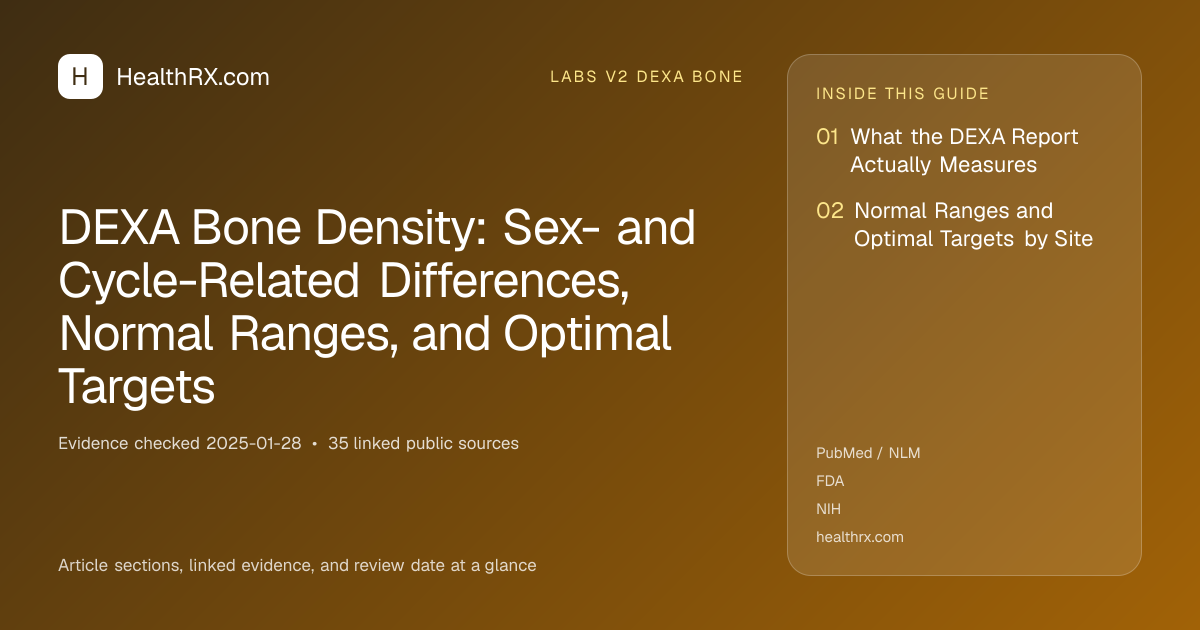 Evidence overview for DEXA Bone Density: Sex- and Cycle-Related Differences, Normal Ranges, and Optimal Targets