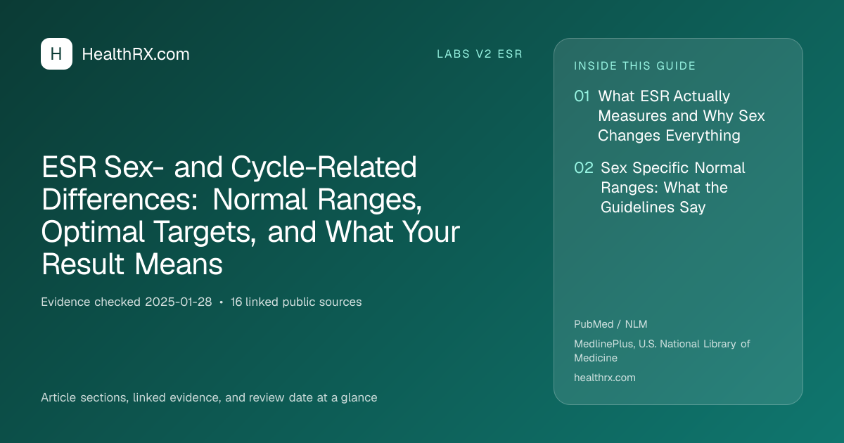 Evidence overview for ESR Sex- and Cycle-Related Differences: Normal Ranges, Optimal Targets, and What Your Result Means
