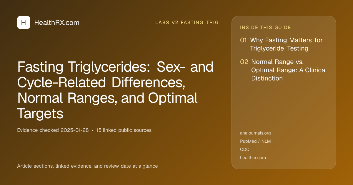Evidence overview for Fasting Triglycerides: Sex- and Cycle-Related Differences, Normal Ranges, and Optimal Targets