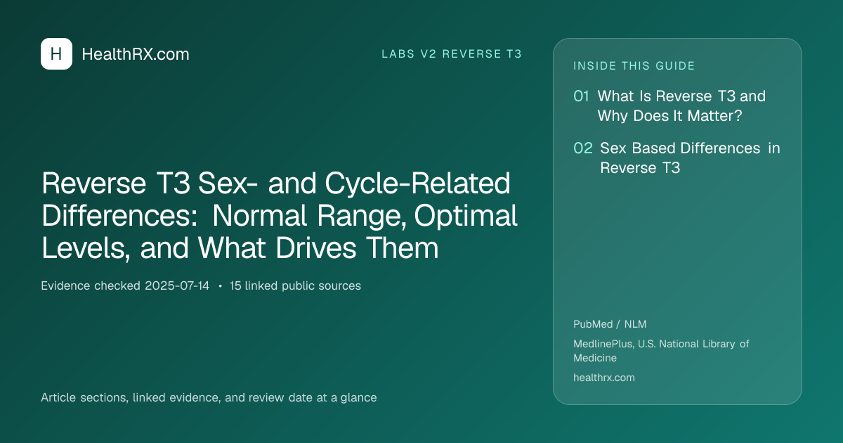 Evidence overview for Reverse T3 Sex- and Cycle-Related Differences: Normal Range, Optimal Levels, and What Drives Them