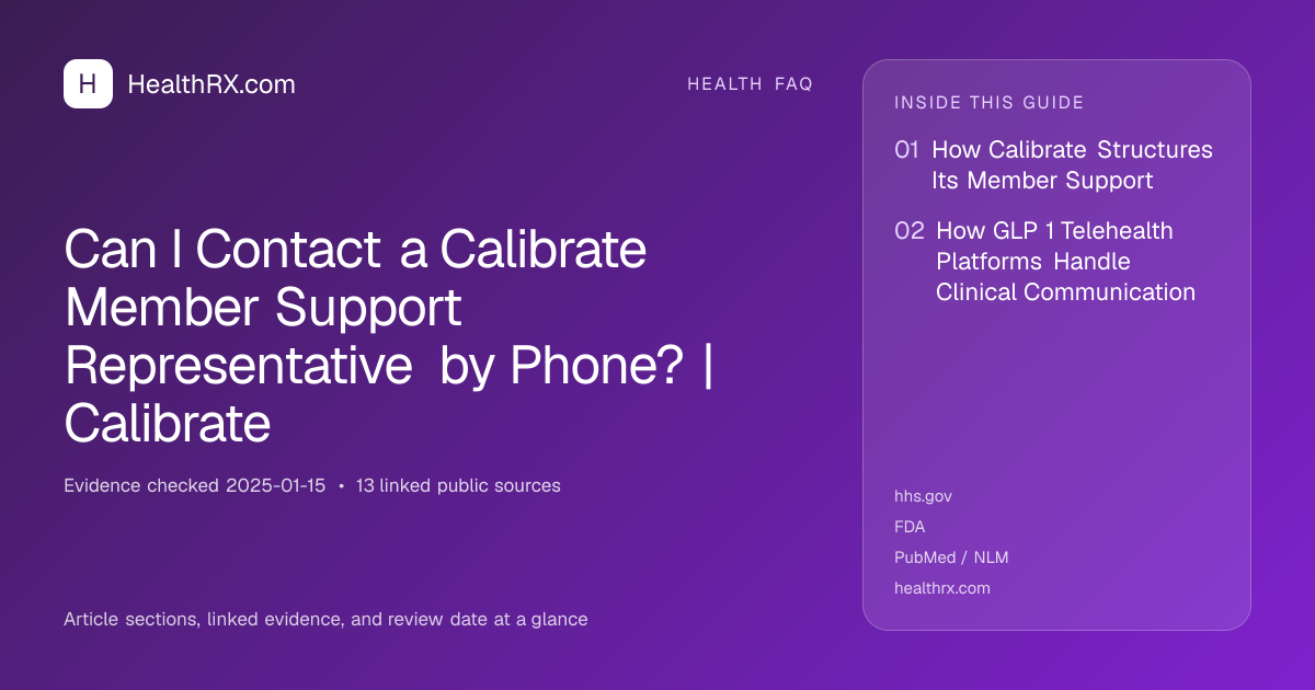 Evidence overview for Can I Contact a Calibrate Member Support Representative by Phone? | Calibrate
