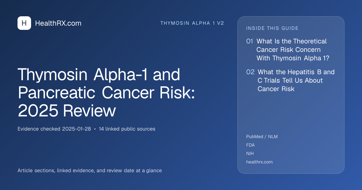 Evidence overview for Thymosin Alpha-1 and Pancreatic Cancer Risk: 2025 Review