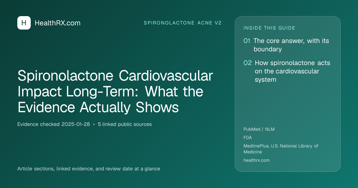 Evidence overview for spironolactone acne v2: Spironolactone Cardiovascular Impact Long-Term: What the Evidence Actually Shows