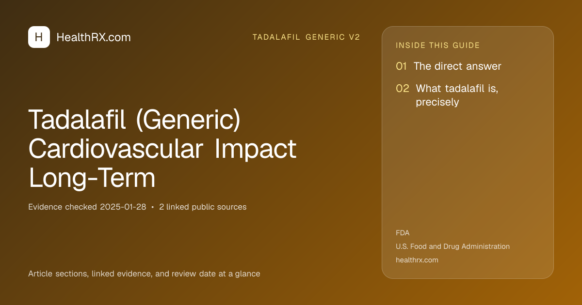 Evidence overview for tadalafil generic v2: Tadalafil (Generic) Cardiovascular Impact Long-Term