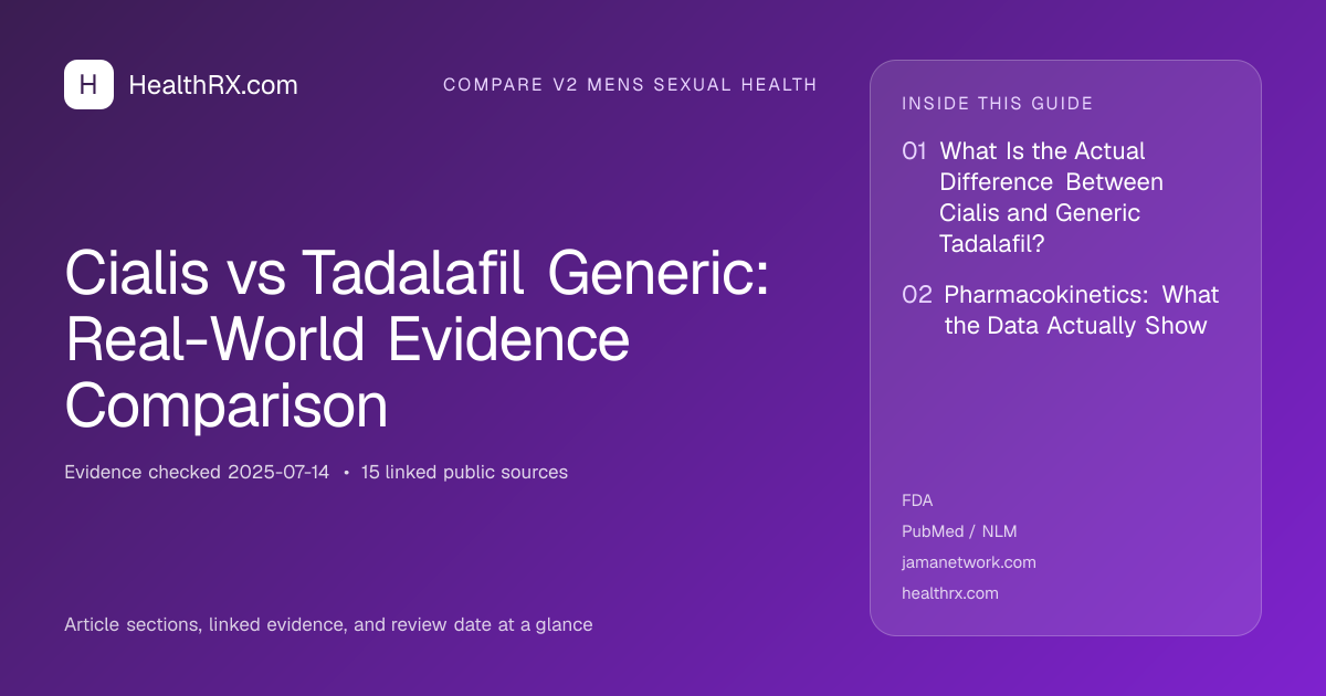 Evidence overview for Cialis vs Tadalafil Generic: Real-World Evidence Comparison
