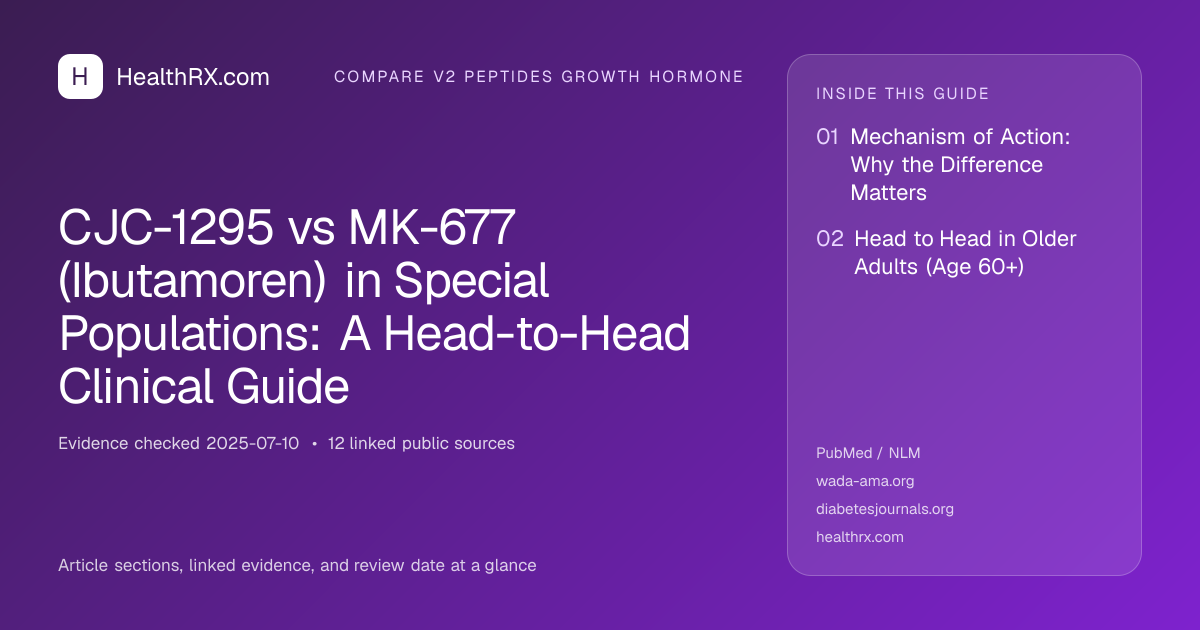 Evidence overview for CJC-1295 vs MK-677 (Ibutamoren) in Special Populations: A Head-to-Head Clinical Guide