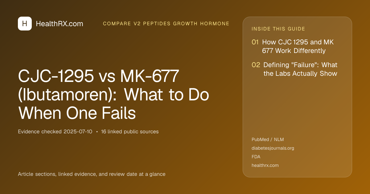 Evidence overview for CJC-1295 vs MK-677 (Ibutamoren): What to Do When One Fails
