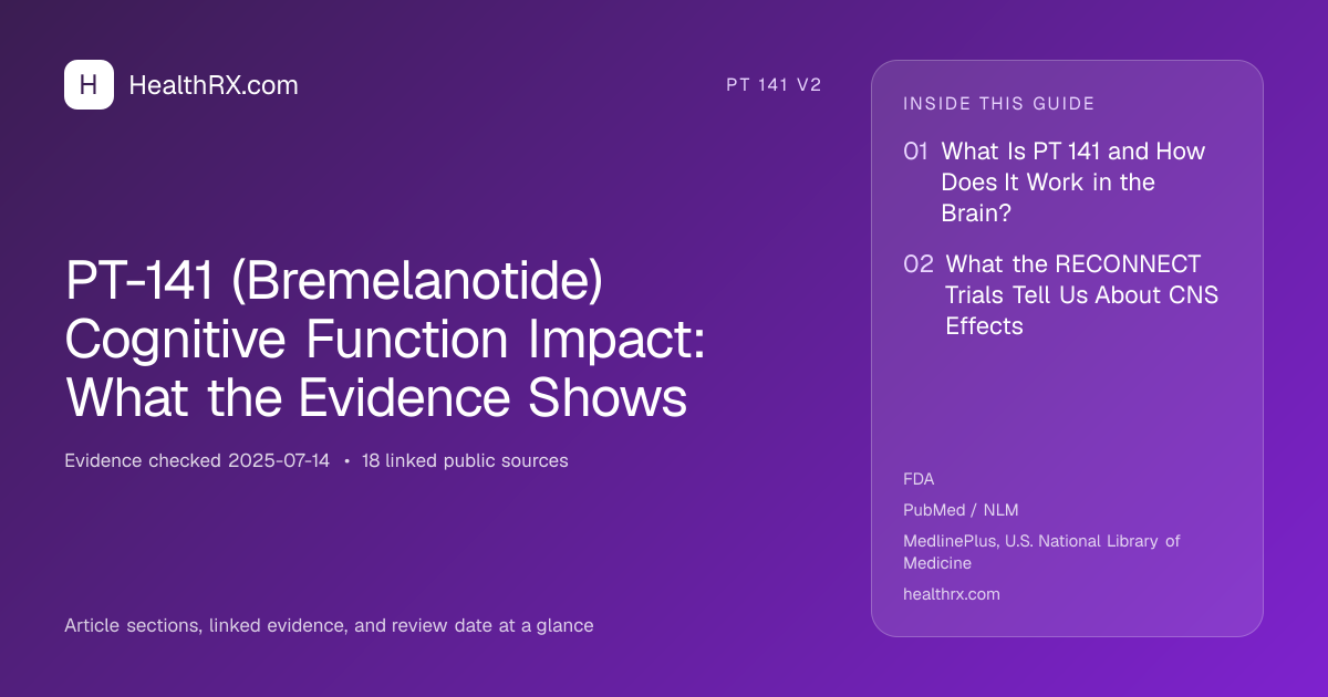 Evidence overview for pt 141 v2: PT-141 (Bremelanotide) Cognitive Function Impact: What the Evidence Shows