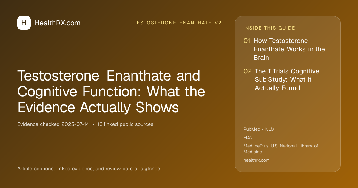 Evidence overview for Testosterone Enanthate and Cognitive Function: What the Evidence Actually Shows