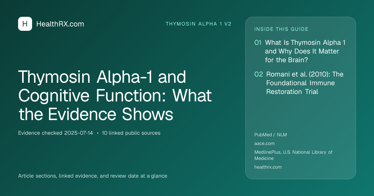 Evidence overview for Thymosin Alpha-1 and Cognitive Function: What the Evidence Shows