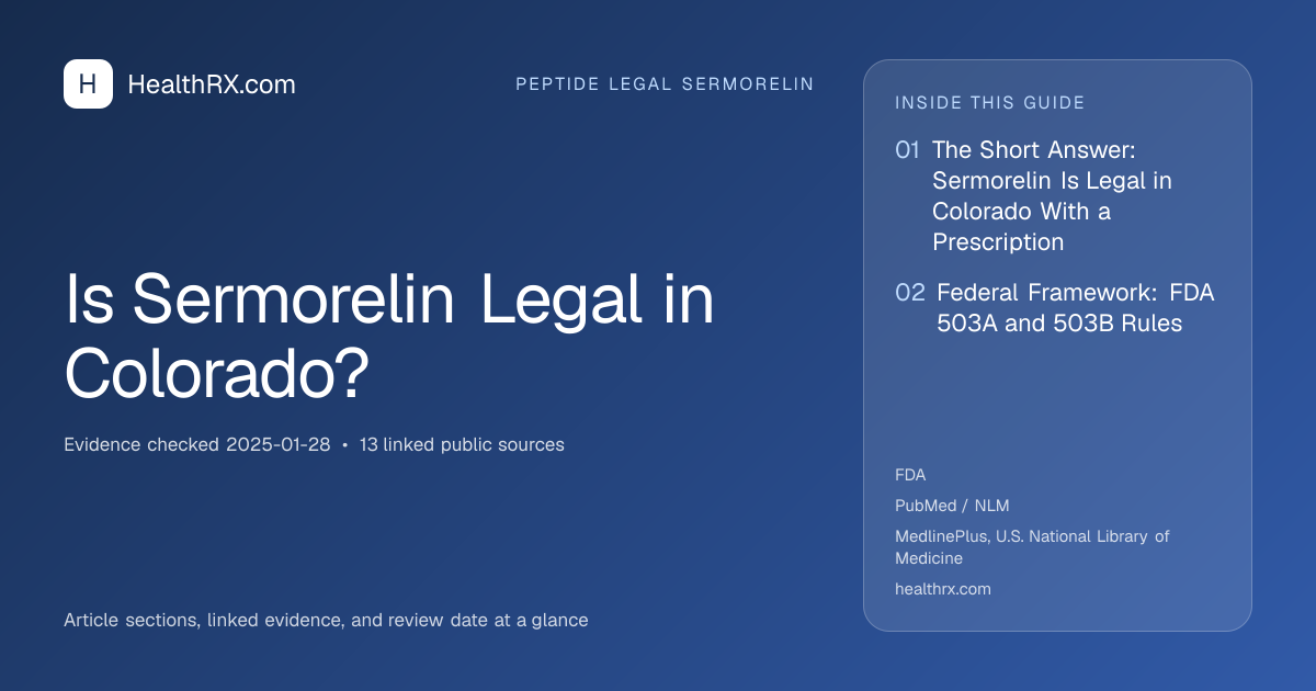 Evidence overview for Is Sermorelin Legal in Colorado?